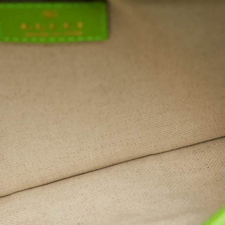 Gucci Neon Green/Beige GG Supreme Ophidia Belt Bag