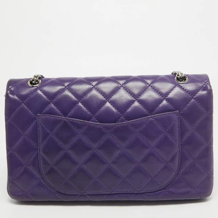 Chanel Purple Quilted Leather Reissue 2.55 Classic 227