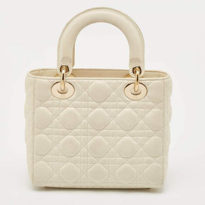 Dior Small Off-White Cannage Leather Lady Dior ABCDior Tote