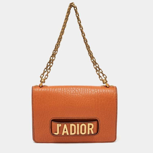 Dior J’Adior Chain Flap Bag in Orange