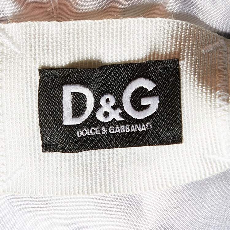 D&G White & Blue Dot Silk Blend Sleeveless Midi Dress – Size L – Brand New