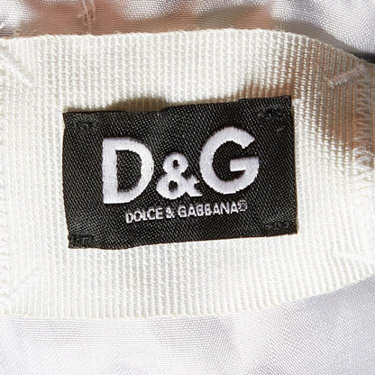 D&G White & Blue Dot Silk Blend Sleeveless Midi Dress – Size L – Brand New