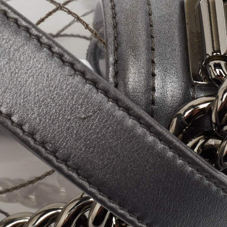 Chanel Grey/Clear Quilted PVC & Leather Small