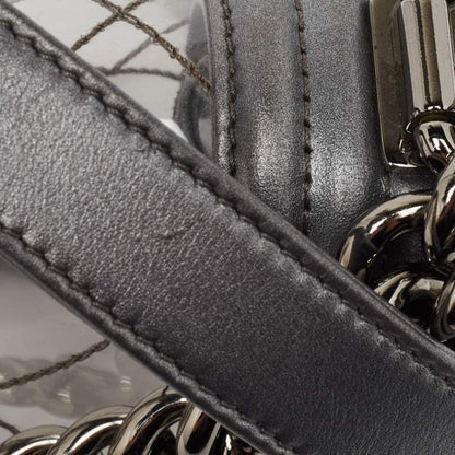 Chanel Grey/Clear Quilted PVC & Leather Small