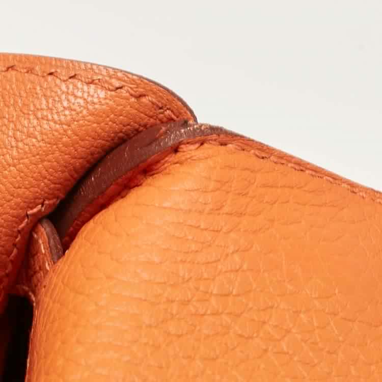 Hermès Orange Taurillon Clemence Leather Gold Finish Kelly Retourne 35 Bag