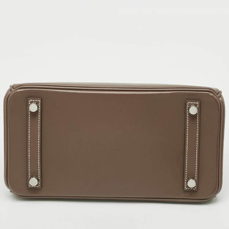 Hermès Birkin 25 Etoupe Tadelakt Leather Bag
