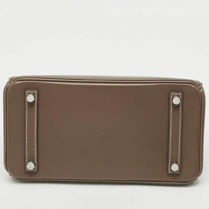 Hermès Birkin 25 Etoupe Tadelakt Leather Bag