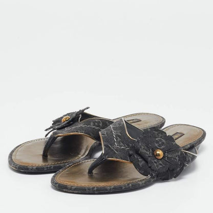 Louis Vuitton Monogram Denim Thong Sandals Size 37