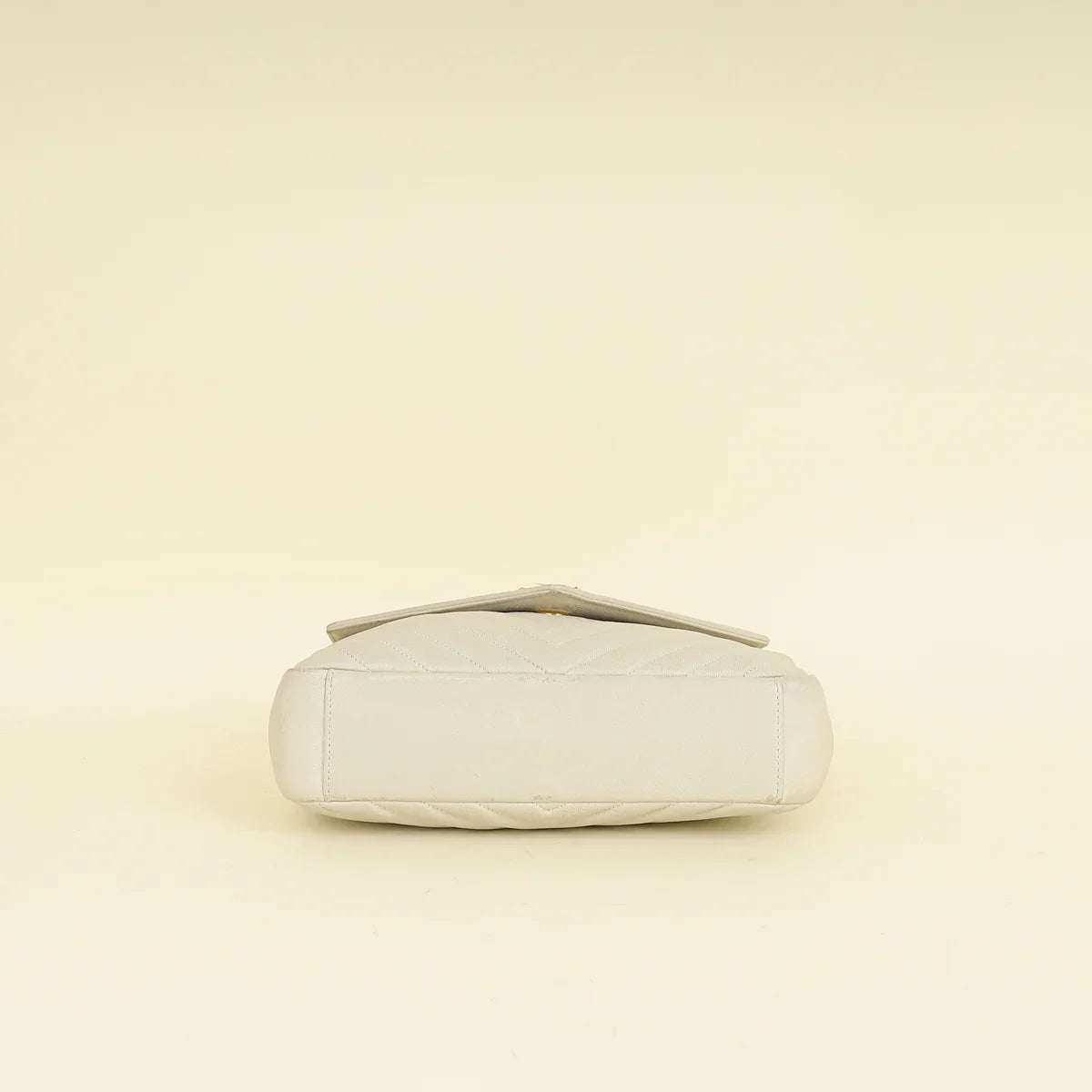 YSL Vintage Blanc College Medium Shoulder Bag