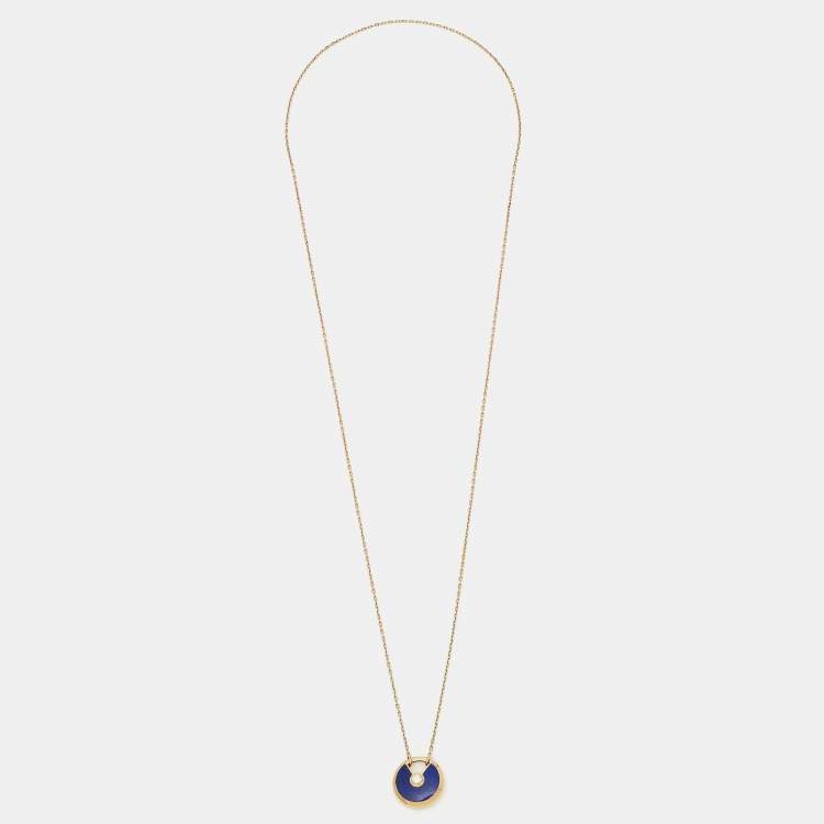 Cartier Amulette De Cartier Lapis Lazuli Diamond 18k Yellow Gold Necklace