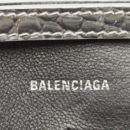 Balenciaga Silver Croc-Embossed Patent Leather Hourglass