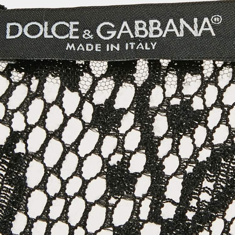 Dolce & Gabbana Black Lace V-Neck Sheer Top – Size S