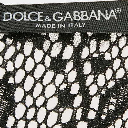 Dolce & Gabbana Black Lace V-Neck Sheer Top – Size S