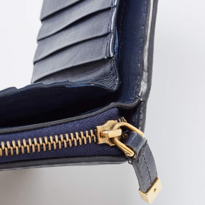 Dior Navy Blue Leather D Fence Zip Wallet