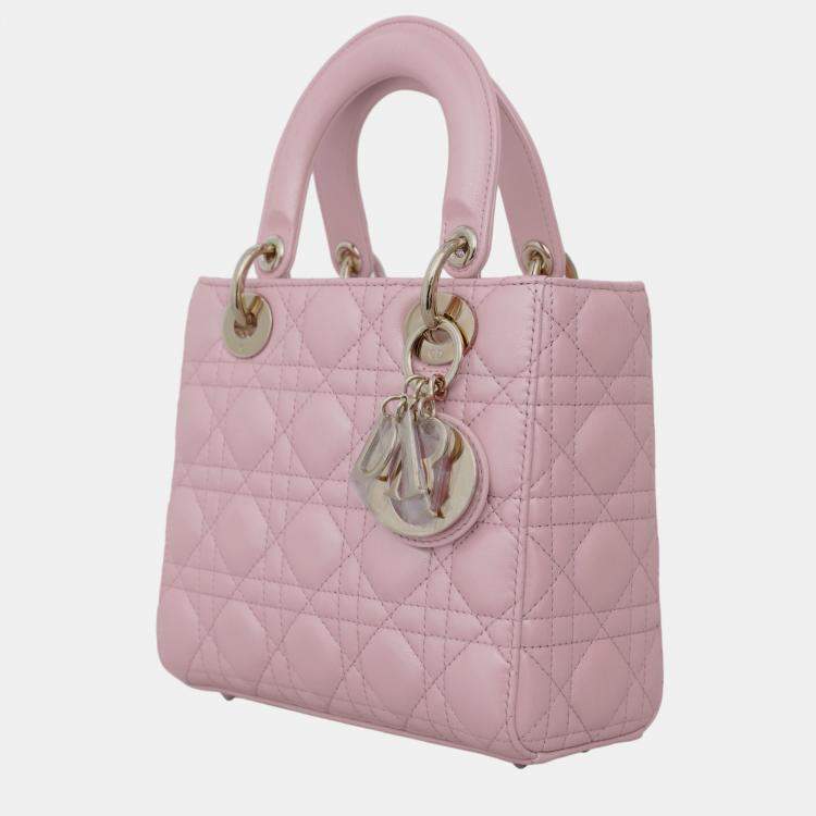Dior Small Lady Dior Melocoton Pink Pearl Lambskin –  Full Set