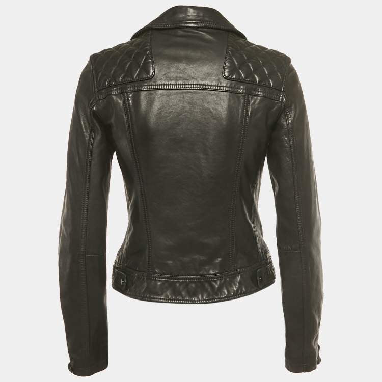 AllSaints Black Leather Biker Jacket – Women’s Size S