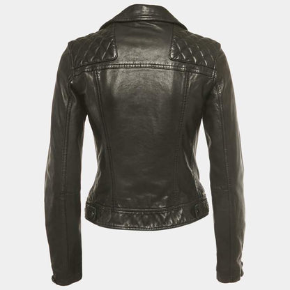 AllSaints Black Leather Biker Jacket – Women’s Size S