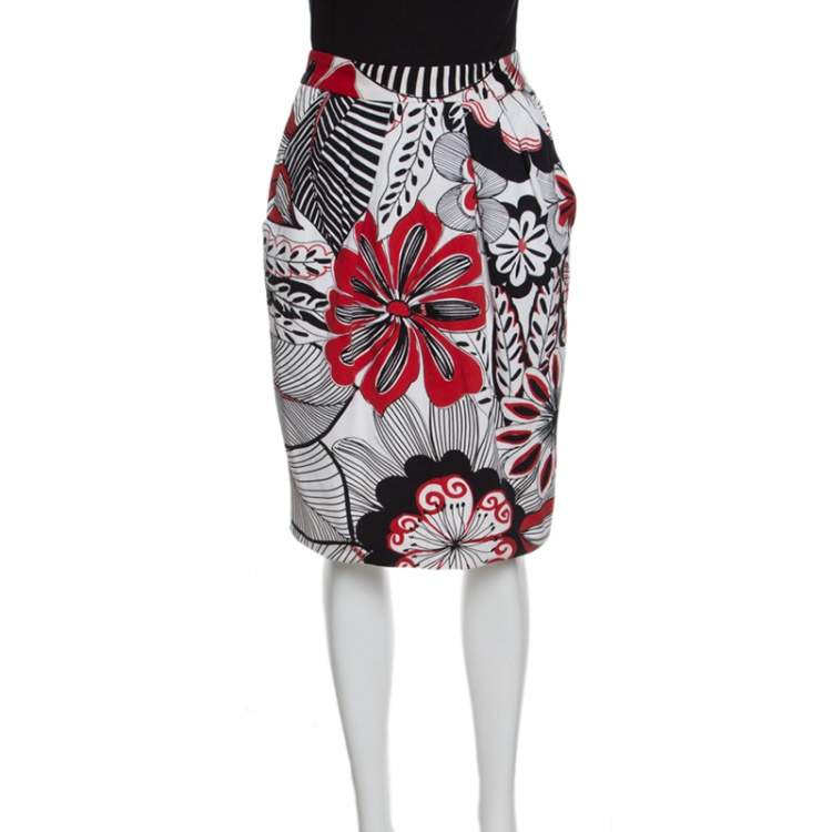 Dolce & Gabbana Multicolor Floral High Waist Cotton Skirt – Size S