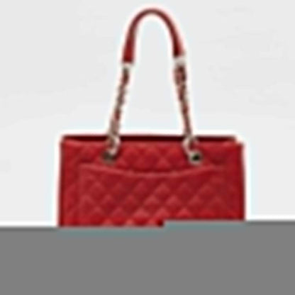 Chanel GST Tote in Red Quilted Caviar Leather with Silver Hardware