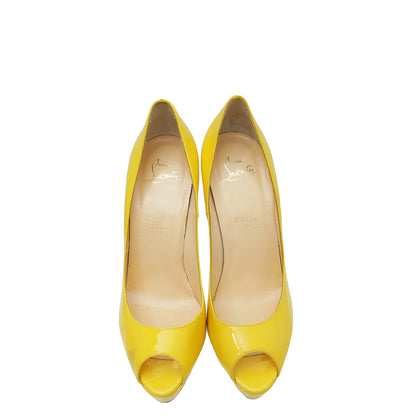 Christian Louboutin Yellow Lady Peep 150 Pumps – Size 41