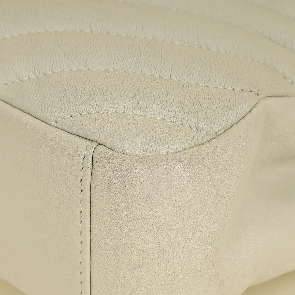 YSL Vintage Blanc College Medium Shoulder Bag