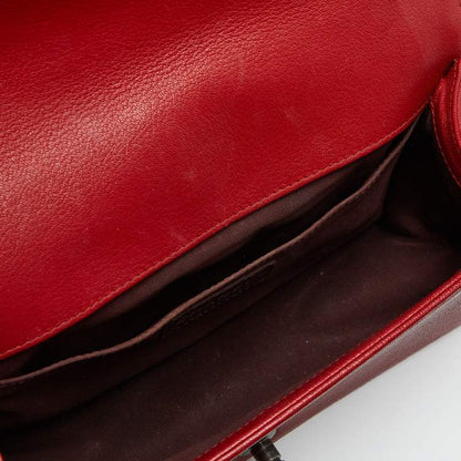 Chanel Red Quilted Leather & Patent Leather Medium