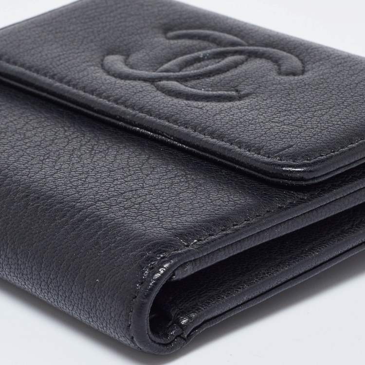 Chanel Black Timeless CC Flap Trifold Wallet – Caviar Leather