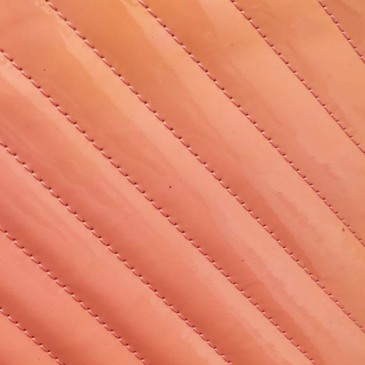 Chanel Pink Chevron Patent Leather Jumbo Flap Bag