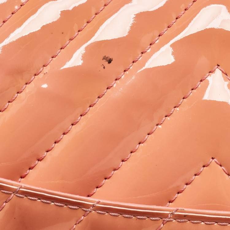 Chanel Pink Chevron Patent Leather Jumbo Flap Bag