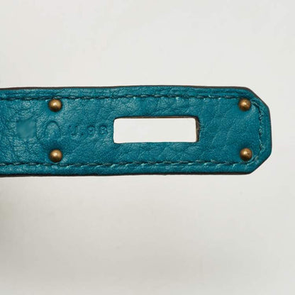 Hermes Blue Izmir Clemence Leather Birkin 30 Bag