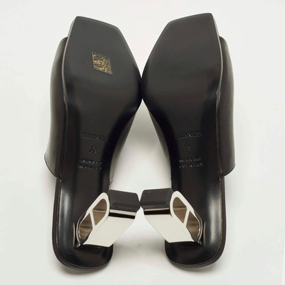 Hermès Iconique Size 39 Black Leather Slide Sandals