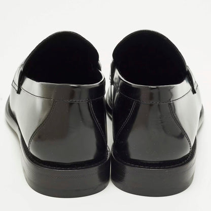 Louis Vuitton Major Size 40 Black Monogram Embossed Leather Loafers