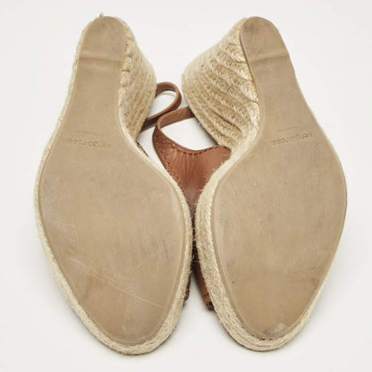 Sergio Rossi Leather Espadrille Sandals Size 41