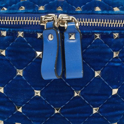 Valentino Blue Quilted Velvet Rockstud Belt Bag
