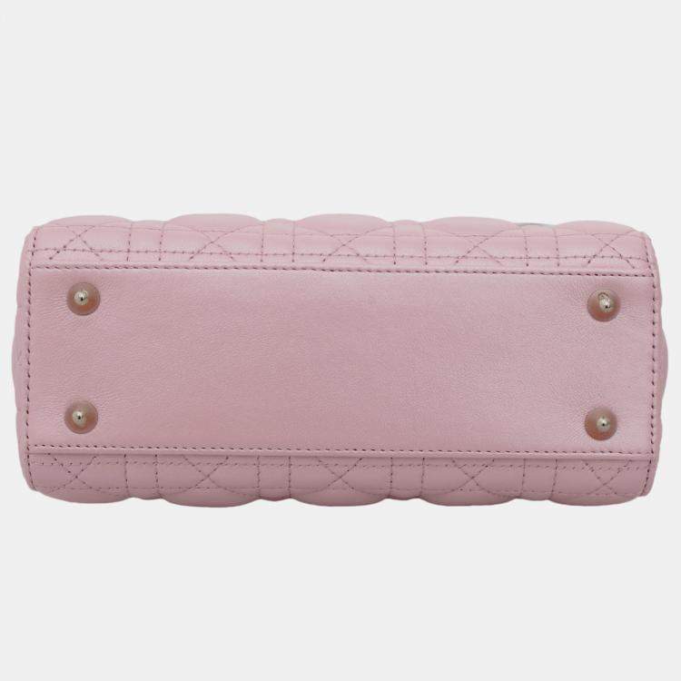 Dior Small Lady Dior Melocoton Pink Pearl Lambskin –  Full Set