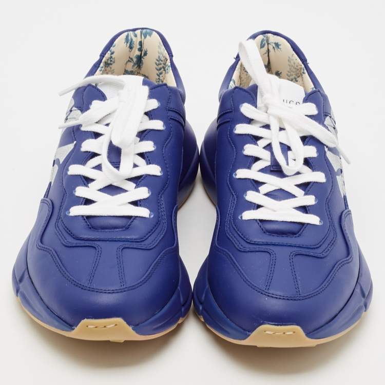 Gucci Blue Leather NY Yankees Rhyton Sneakers 41.5