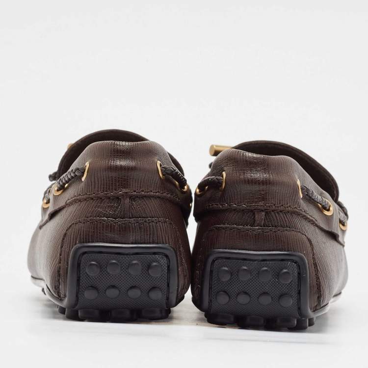 Tod’s Brown Leather Lace-Up Driving Loafers - Size 39.5