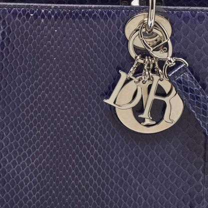 Lady Dior Large Python Bag Navy