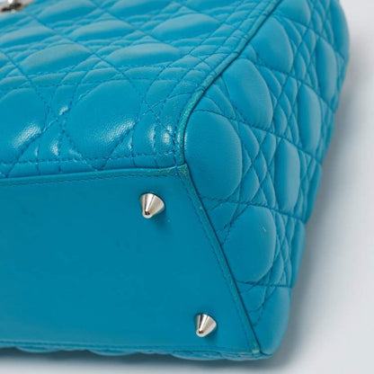 Dior Turquoise Blue Medium Lady Dior Tote