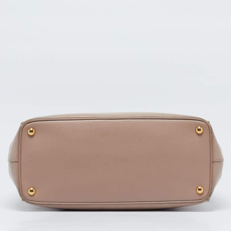 Prada Dusty Pink Saffiano Leather Medium Double Zip Tote