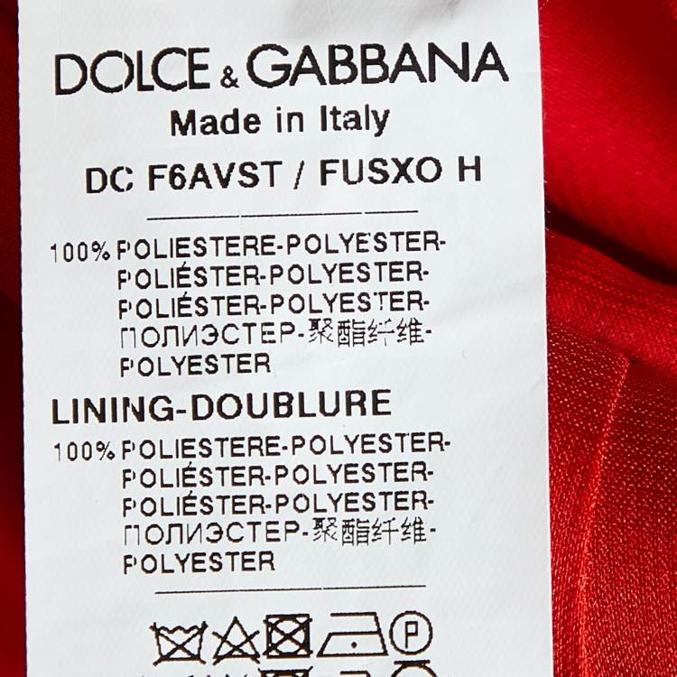 Dolce & Gabbana Red Chiffon Pleated Long Dress – Size S – Brand New
