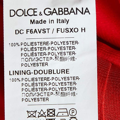 Dolce & Gabbana Red Chiffon Pleated Long Dress – Size S – Brand New
