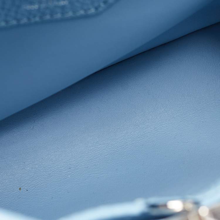 Louis Vuitton Blue Leather Satchel Bag Rare