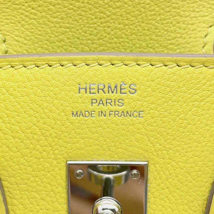 Hermès Birkin 25 Verso Lime & Blue Novillo Leather Tote Bag