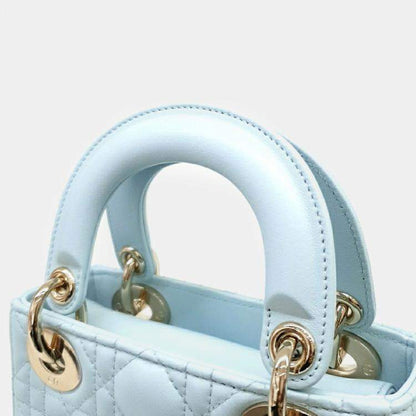 Christian Dior Light Blue Cannage Lady Mini Bag