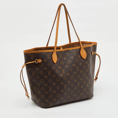 Louis Vuitton Neverfull Brown Coated Canvas and Leather Totes Bag