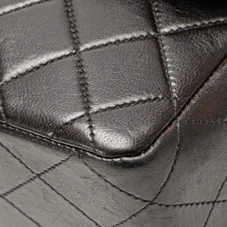 Chanel Black Lambskin Parent & Child Kelly Top Handle Set