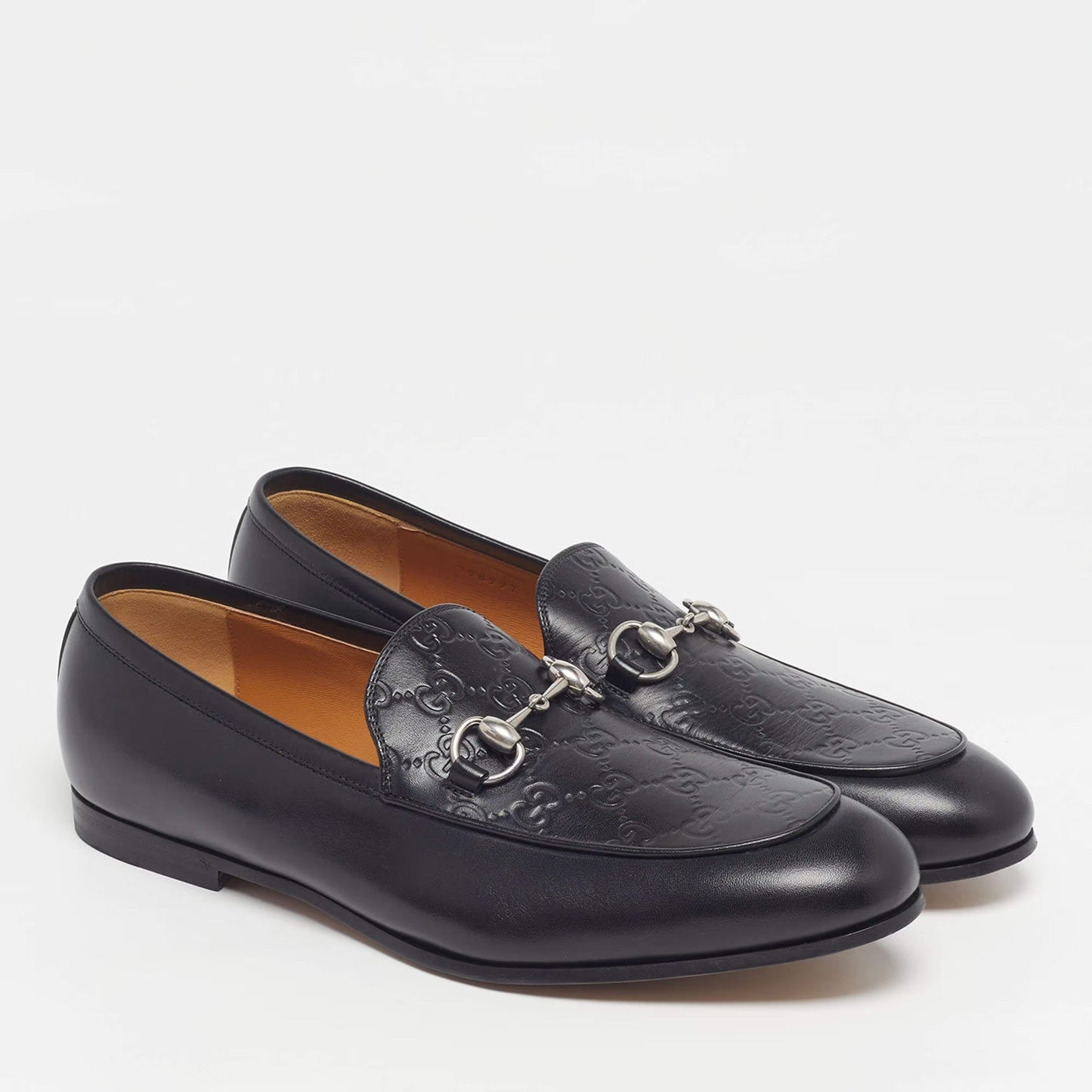 Gucci Jordy Size 43 Black Guccissima Leather Loafers