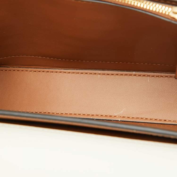 Tory Burch White Croc Embossed Leather Eleanor Dragon Rectangular Shoulder Bag