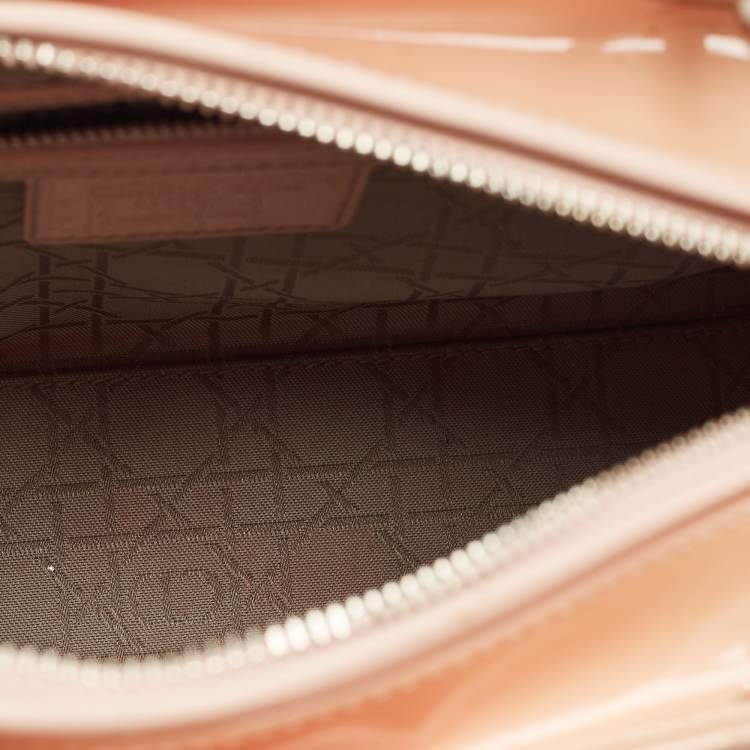 Dior Medium Lady Dior Tote – Peach Patent Cannage Leather